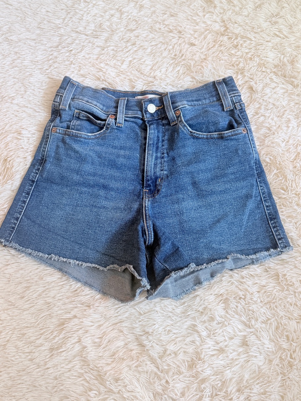 Levi's Heritage High Rise Denim Shorts Dark Blue